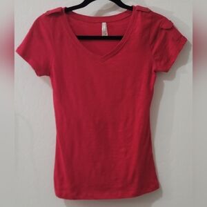 VTG Y2K Col Story Red V Neck Tee